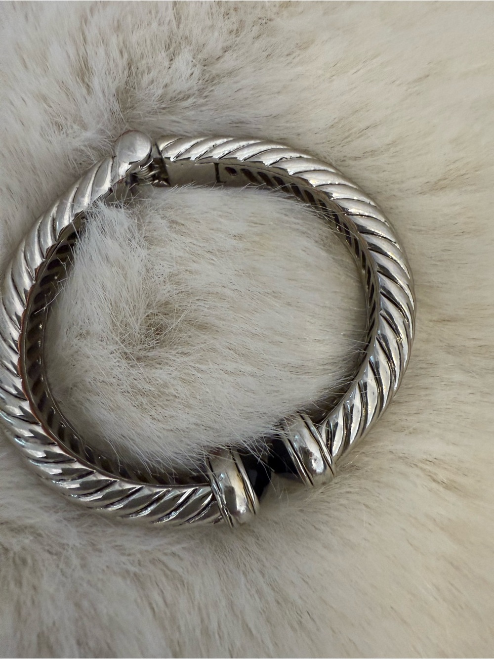 Elegant Twisted Cable Silver Bracelet